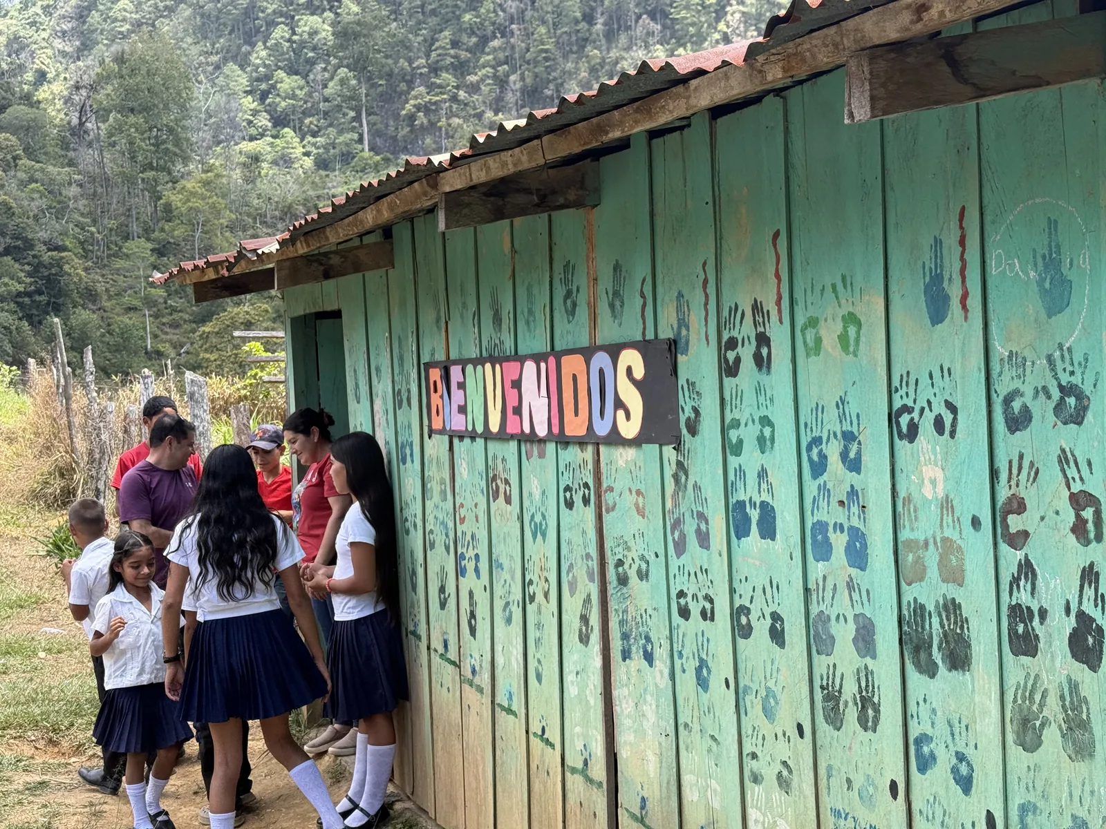 Children and families at a community gathering